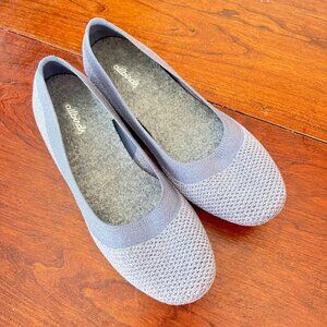 Allbirds Womens Tree Breezers Ballet Flats Size W9.5 Light Blue-Gray Knit Sustai